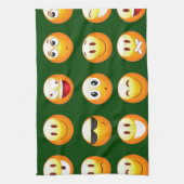 dunkelgrüne Emoji Geschirrtuch (Vertikal)