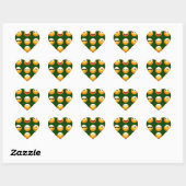 dunkelgrüne Emoji Herz-Aufkleber (Blatt)