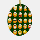 dunkelgrüne Emoji Keramikornament (Rechts)