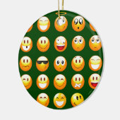 dunkelgrüne Emoji Keramikornament (Links)