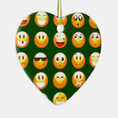dunkelgrüne Emoji Keramikornament (Rechts)