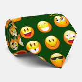 dunkelgrüne Emoji Krawatte (Gerollt)