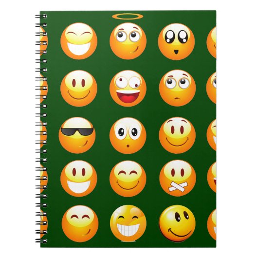 dunkelgrüne Emoji Notizblock (Vorderseite)