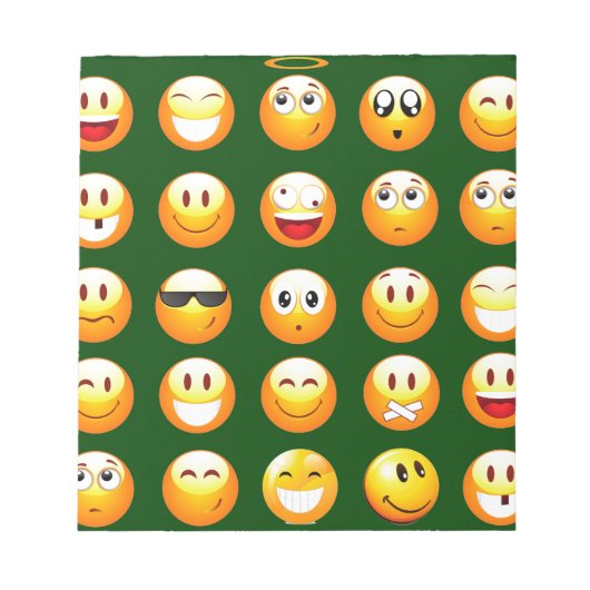 dunkelgrüne Emoji Notizblock (Vorderseite)