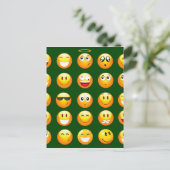 dunkelgrüne Emoji Postkarte (Stehend Vorderseite)
