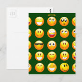 dunkelgrüne Emoji Postkarte (Vorne/Hinten)