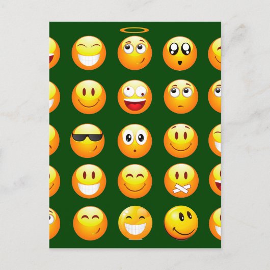 dunkelgrüne Emoji Postkarte (Vorderseite)