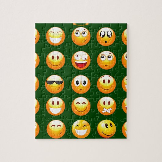 dunkelgrüne Emoji Puzzle (Vertikal)