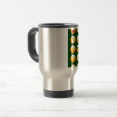 dunkelgrüne Emoji Reisebecher (Vorderseite Links)