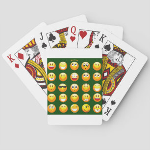 dunkelgrüne Emoji Spielkarten