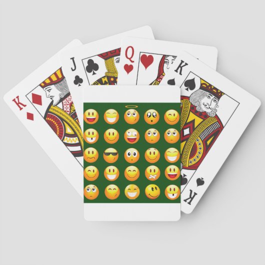 dunkelgrüne Emoji Spielkarten (Rückseite)
