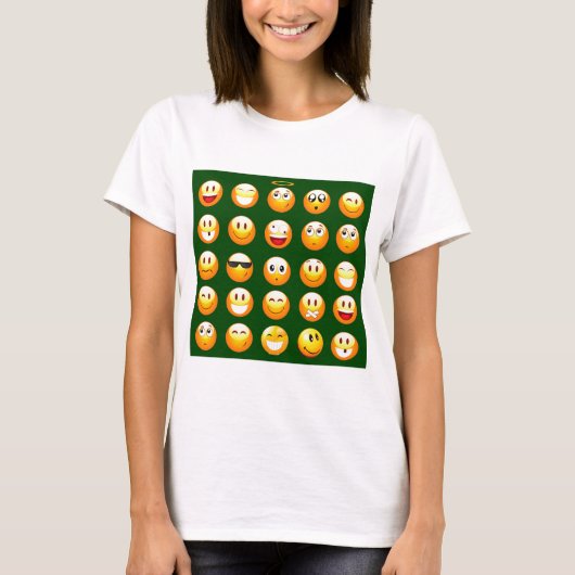 dunkelgrüne Emoji T-Shirt (Vorderseite)