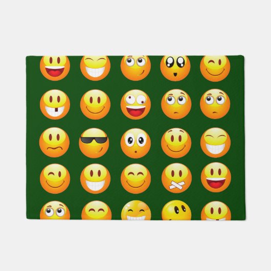 dunkelgrüne Emoji-Türmatte Fußmatte (Vorderseite)