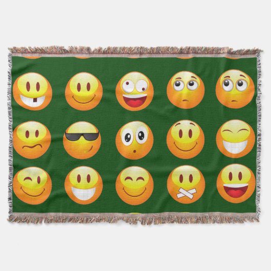 dunkelgrüne Emoji werfen Decke (Vorderseite)