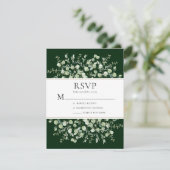 Dunkelgrüne Eukalyptus-Hochzeit RSVP Karte (Stehend Vorderseite)