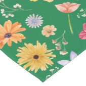 Dunkelgrüne Farbe mit Blumendesigns Kurzer Tischläufer (Ecke)
