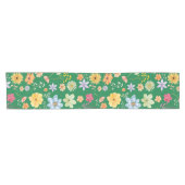 Dunkelgrüne Farbe mit Blumendesigns Kurzer Tischläufer (Horizontal)
