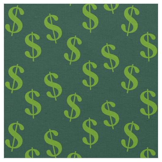 dunkelgrüne Farbstoffe mit Dollarbildern Stoff (Nahaufnahme)