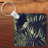 Dunkelgrüne Fern-Blätter Botanisch Schlüsselanhänger (Vorderseite)