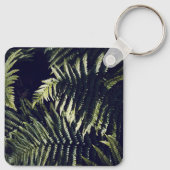 Dunkelgrüne Fern-Blätter Botanisch Schlüsselanhänger (Rückseite)