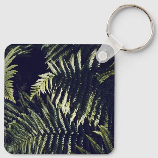 Dunkelgrüne Fern-Blätter Botanisch Schlüsselanhänger (Rückseite)