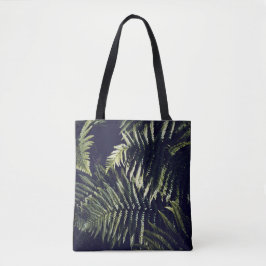 Dunkelgrüne Fern-Blätter Botanisch Tasche