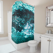 Dunkelgrüne Folge glänzende Textur Duschvorhang (Beispiel)