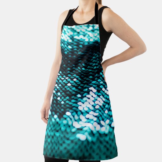 Dunkelgrüne Folge glänzende Textur Schürze (InSitu)