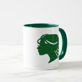 Dunkelgrüne Fußball-Tasse für Mama Tasse (VorderseiteRechts)