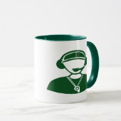 Dunkelgrüne Fußball-Tasse für Trainer Tasse (VorderseiteRechts)