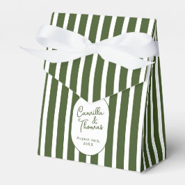 Dunkelgrüne gestreifte Hochzeit Geschenkschachtel