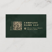 Dunkelgrüne glänzende Gold-Schablone, fette Typogr Visitenkarte (Rückseite)