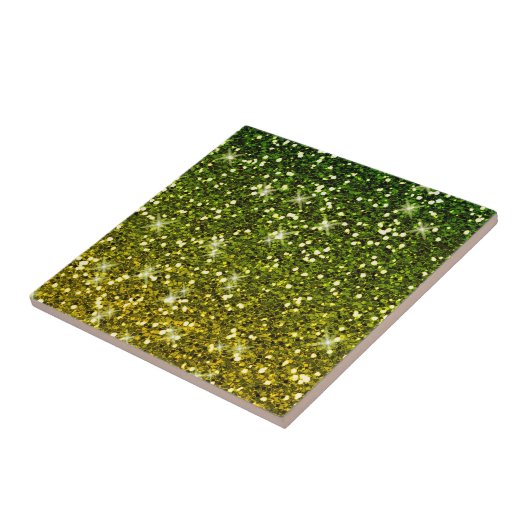 Dunkelgrüne Glitzer schimmern Fliese (Seite)