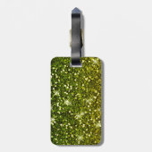Dunkelgrüne Glitzer schimmern Gepäckanhänger (Rückseite vertikal)