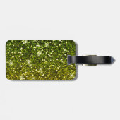 Dunkelgrüne Glitzer schimmern Gepäckanhänger (Rückseite horizontal)