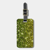 Dunkelgrüne Glitzer schimmern Gepäckanhänger (Vorderseite vertikal)
