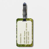 Dunkelgrüne Glitzer schimmern Gepäckanhänger (Rückseite vertikal)