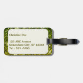 Dunkelgrüne Glitzer schimmern Gepäckanhänger (Rückseite horizontal)