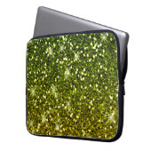 Dunkelgrüne Glitzer schimmern Laptopschutzhülle (Vorderseite Links)