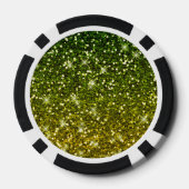 Dunkelgrüne Glitzer schimmern Pokerchips (Rückseite)
