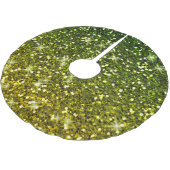 Dunkelgrüne Glitzer schimmern Polyester Weihnachtsbaumdecke (Schrägansicht)