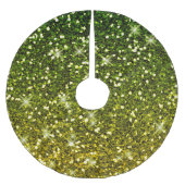 Dunkelgrüne Glitzer schimmern Polyester Weihnachtsbaumdecke (Vorderseite)