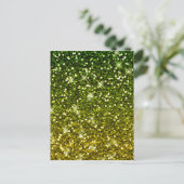 Dunkelgrüne Glitzer schimmern Postkarte (Stehend Vorderseite)