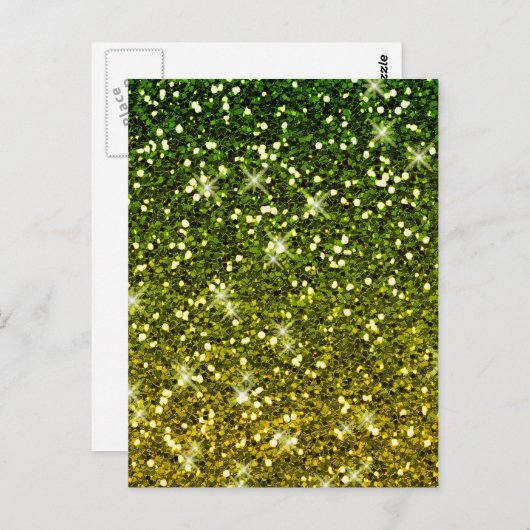 Dunkelgrüne Glitzer schimmern Postkarte (Vorne/Hinten)