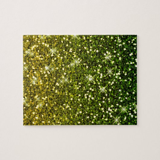Dunkelgrüne Glitzer schimmern Puzzle (Horizontal)
