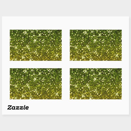 Dunkelgrüne Glitzer schimmern Rechteckiger Aufkleber (Blatt)