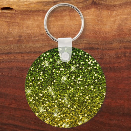 Dunkelgrüne Glitzer schimmern Schlüsselanhänger (Vorderseite)