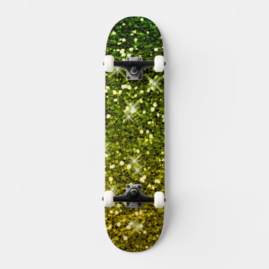 Dunkelgrüne Glitzer schimmern Skateboard (Vorderseite)