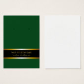 Dunkelgrüne Gold Black Custom Earring Card (Vorne & Hinten)