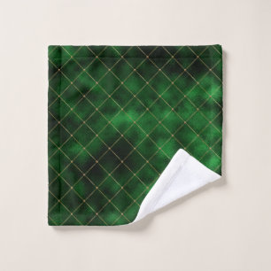 Dunkelgrüne goldene Rhombus-Formen St. Patricks Da Waschlappen